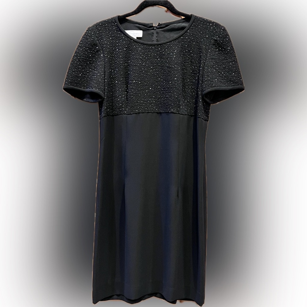 Warren Petites Black Beaded Bodice Dress — Size 6, NWOT